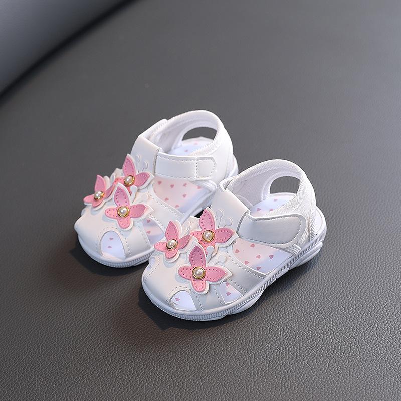 

Baby Shoe Baby Girl Sandals Summer Girls Sounding Shoes Non Slip Soft Soles 1-3Year Old Children Princess Walking Shoe Bebe 21