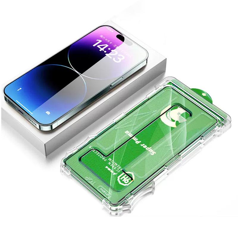 

For iPhone 14 Pro Max/15 Plus Screen Protector with Auxiliary Tool Matte Anti-Fingerprint PET Film