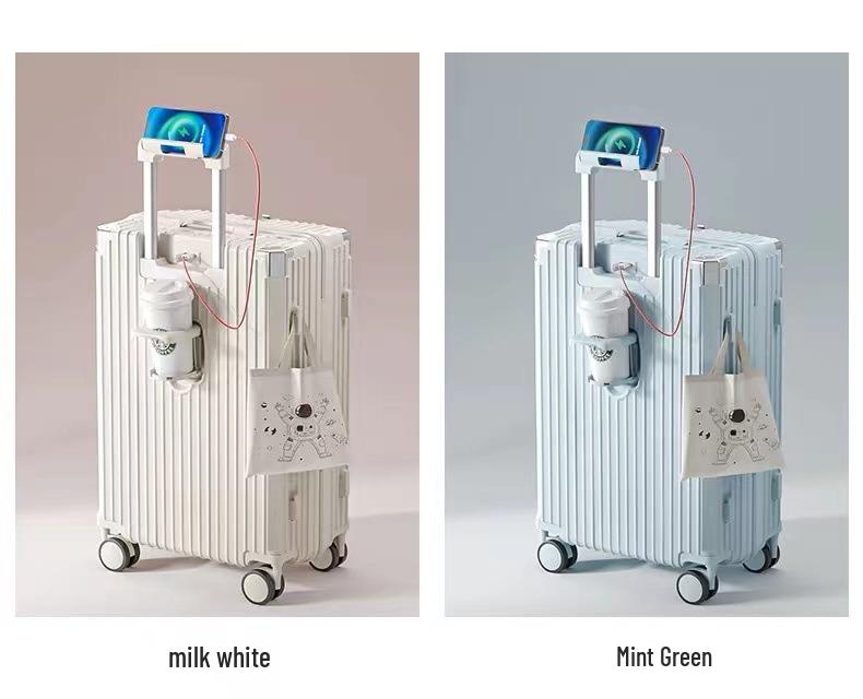 Sturdy Multifunctional Trolley Suitcase with Universal Wheels - Large Capacity, Secure Password Lock, Unisex Design