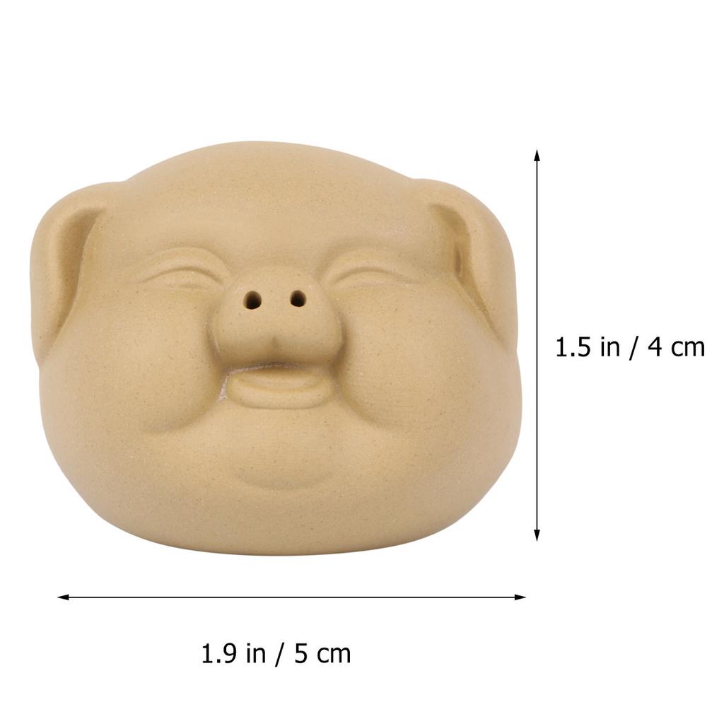 Premium Ceramic Fortune Pig Sculpture Hand Crafted Tea Pet Symbol of Luck Happiness for Tea Board Desktop Dorm Decoration Red
