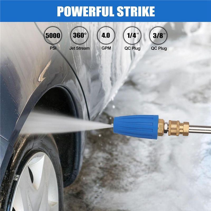 AEE4-Turbo Nozzle Pressure Washer,4000PSI Rotating Power Washer Nozzles(Max 5000PSI)With 1/4In And 3/8In Quick Connect,4.0GPM