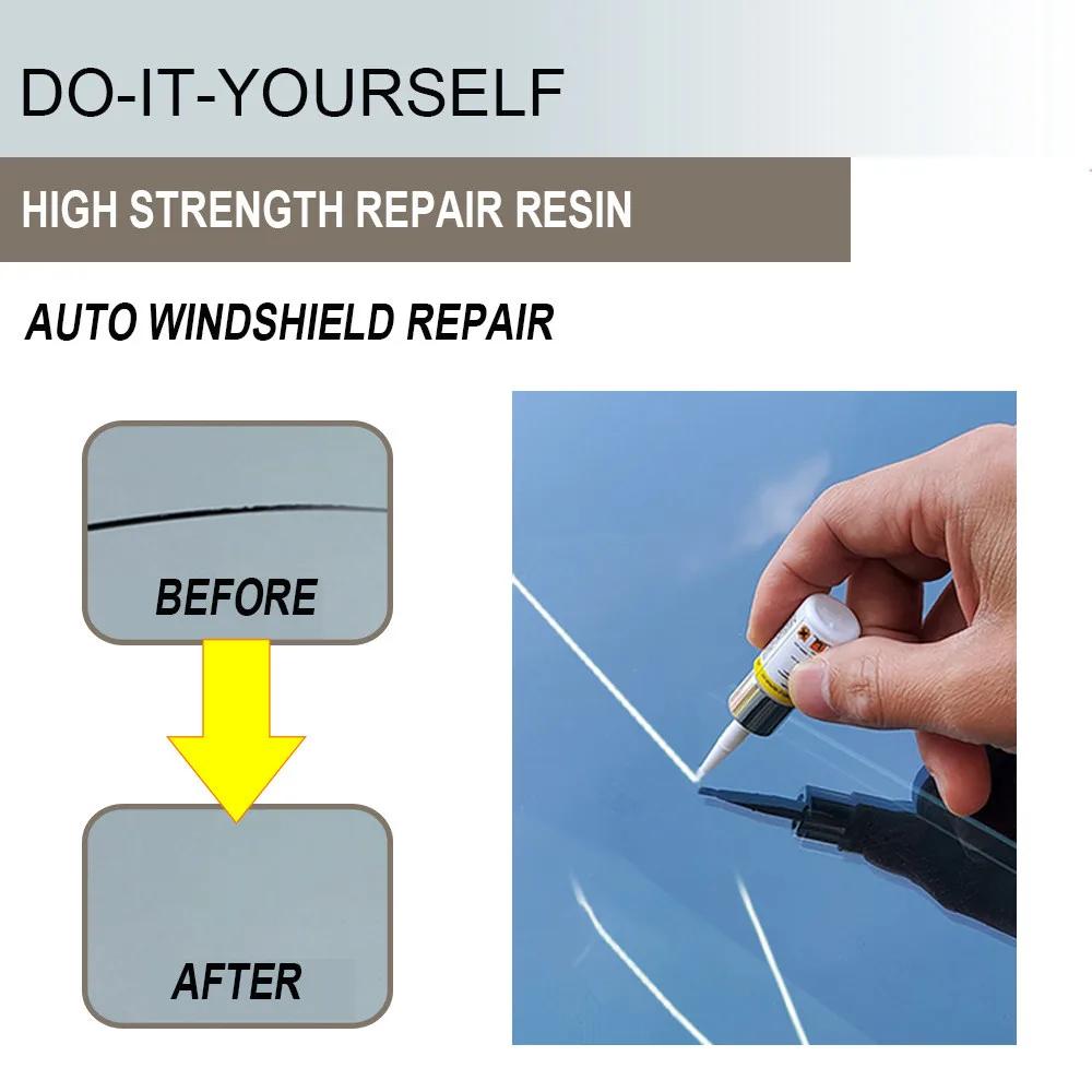 Fluido per Riparazione Vetri Auto Kit Riparazione Graffi Vetri Crepati Strumento Ripristino Crepe Vetro Auto Finestrino Auto