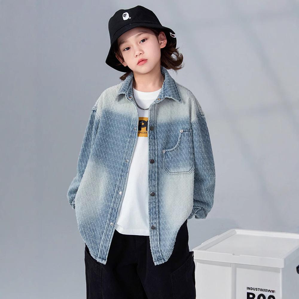 Boys Fashion Coat 2025 Spring and Autumn Children Casual Handsome Denim Shirt