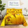 Sunflower Bed Sheet Sets Bouble Single Beds Flower Bedsheet with Pillow Case Full Queen Size 2pcs 3pcs 3D Soft Thin Fabric Home