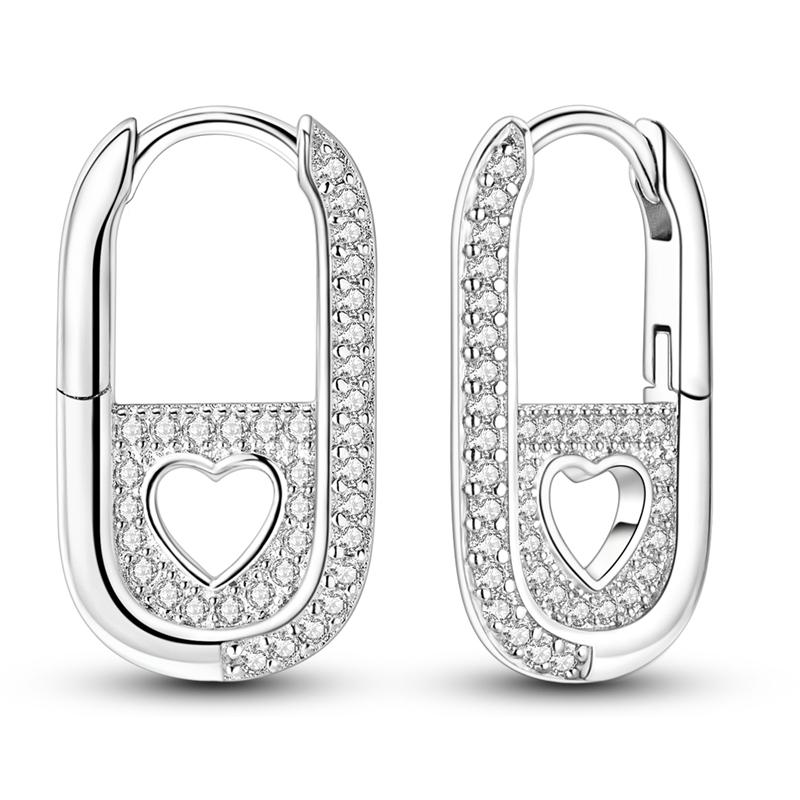 Earrings Sales 925 Silver Shining Zircon Earring for Women Man Simple Round Circle Hoop Earrings Party Jewelry Gift