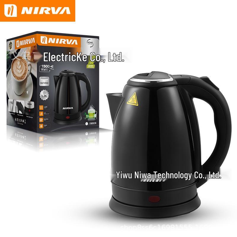 Stainless Steel Electric Kettle with Auto Shut-Off, 2.0L Food Grade Tea Maker
