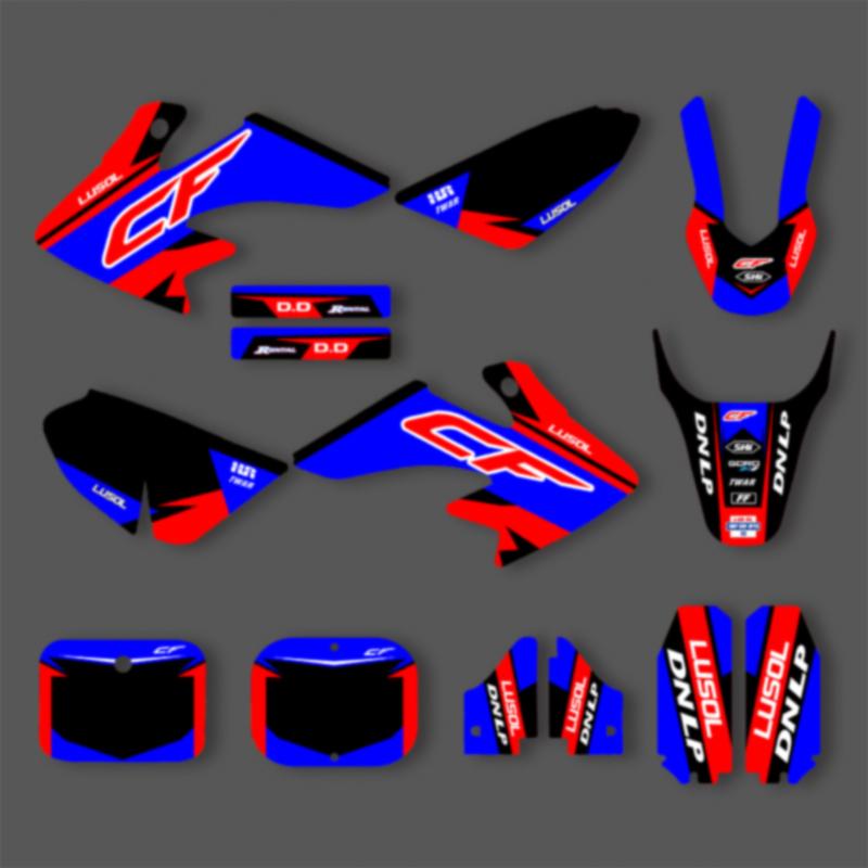 PowerZone Custom Team Graphics Backgrounds Decals Motocycle Stickers Kit For HONDA CRF50 2021-2000 50cc Number Name Costom