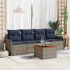 Garden Sofa Set 5 Pieces Gray Poly Rattan