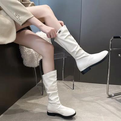 Damskie buty za kostkę Wodoodporne Eleganckie Na niskim obcasie Damskie półwysokie kozaki Okrągły nosek Wygodne PU Wyprzedaż Projektant Luksusowe 39