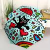 1pc Rainbow Cat Automatic Open/close Umbrella, 8-Rib sturdy structure, Portable Travel Umbrella, Parties, Everyday Use, Outdoor Accessory, A