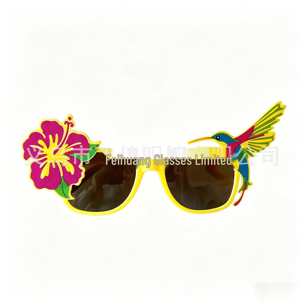 Hawaiian Beach Party Glasses: Coconut Tree, Flamingo, Parrot, Ice Cream, Flower & Wine Glass Fun