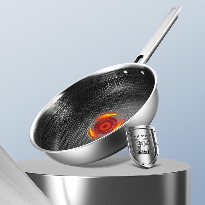 KOBACH Red Dot Honeycomb Frying Pan