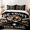 Detroit Tigers Custom Name 3pc Set Perfect for Bedroom Use Comfortable Bedding Set Includes a Duvet Cover and Two Pillowcases Ideal Birthday or Christ