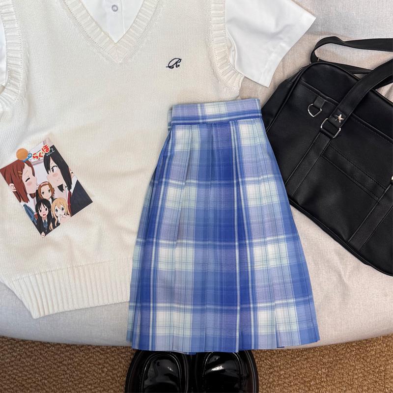 Japanese Style Authentic Pleated Tartan Skirt - School Uniform & Academic Style, Popular Whitening Summer Item