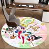 1pc Sailor Moon Anime Round Carpet  Office Chair Mat, NonSlip Rug for Home Decor, Seasonal Gift, Suitable for Office, Living Room