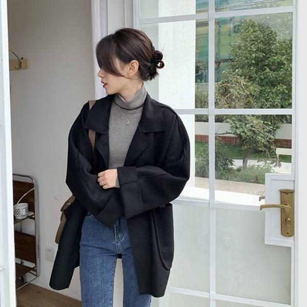 Women's Mid-Length Woolen Shirt Jacket - Autumn/Winter Korean Style, Loose Fit, Petite Versatile Coat