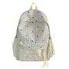 Karrierten Rucksack Große Kapazität Schülertasche Schultasche Damenrucksack