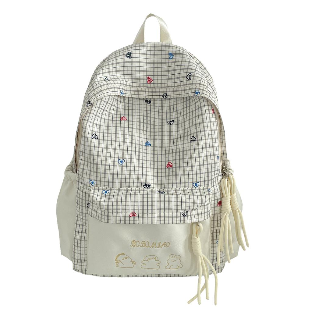 Karrierten Rucksack Große Kapazität Schülertasche Schultasche Damenrucksack