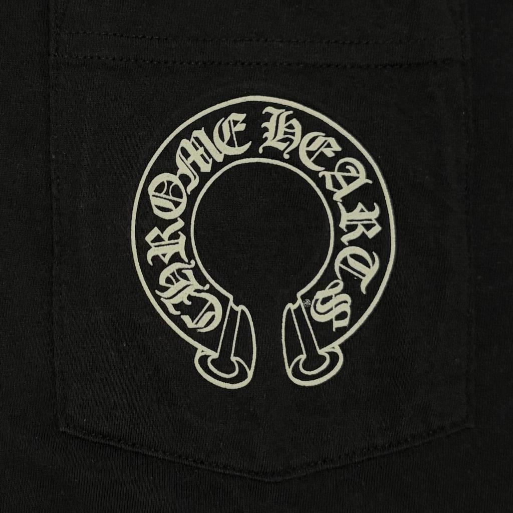 CHROME HEARTS Back Horseshroom RN#97729 T-Shirt Black Men's Size L