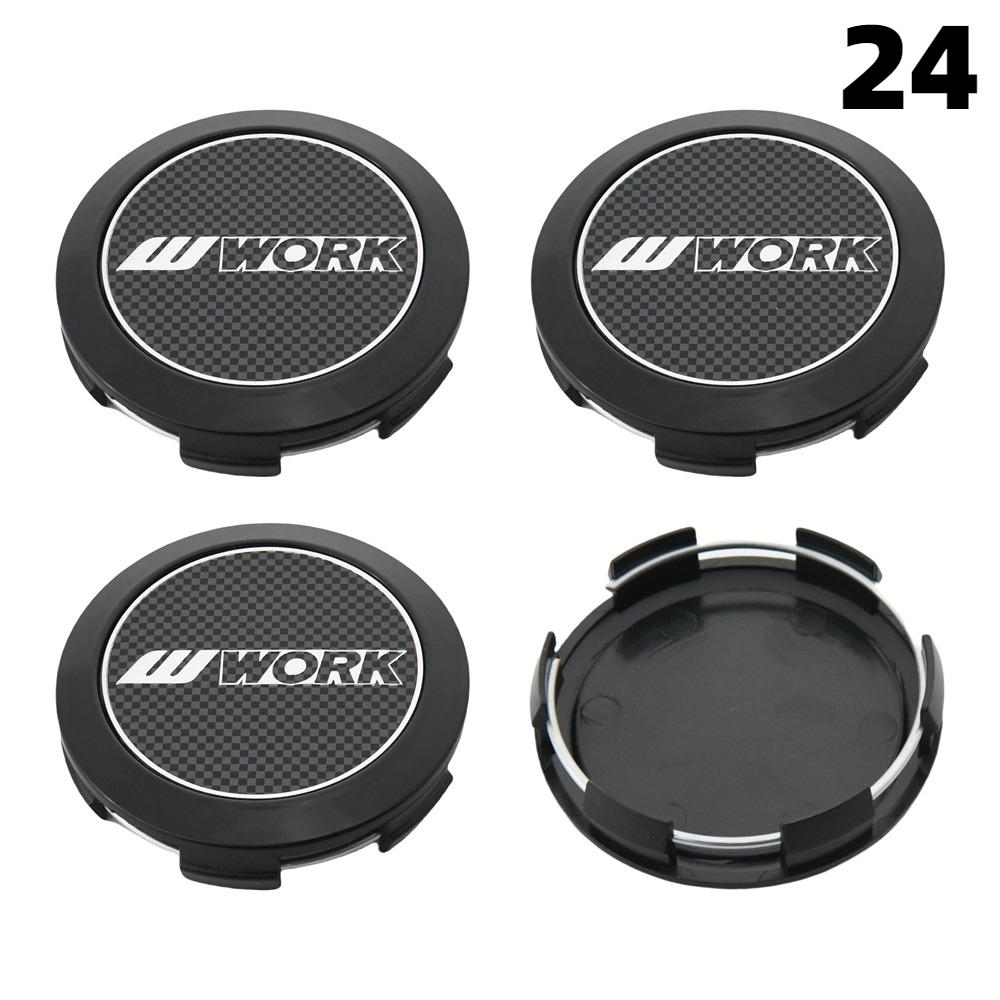 4 PZ 64MM Diametro Esterno / 62MM Diametro Interno Tappo Per Cerchi WORK EMOTION EQUIP MEISTER Logo VS & WORK Tappo Centrale Ruota Copri Ruota Auto Sportiva Tappi Mozzo