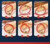 Peach Wood Carved Zodiac Bead Bracelet with Red String