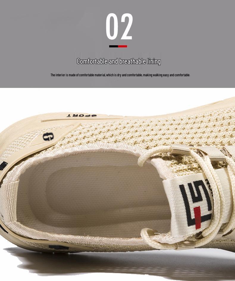 Herren Sommer Atmungsaktives Mesh Slipper Koreanischer Stil Flyknit Schuhe