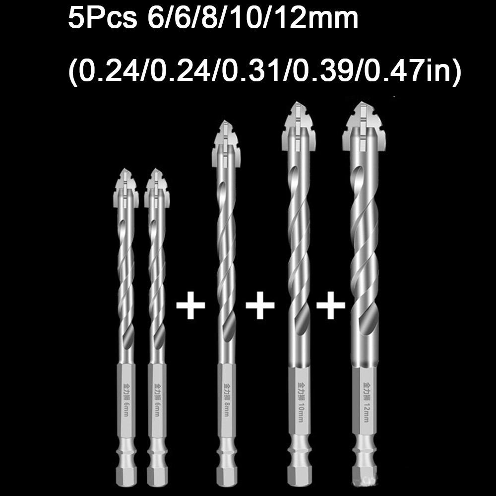 6/8/10/12mm Drill Bit Set Four Edged Electric Drill Bit Multi-purpose Punching Tool  Metalworking