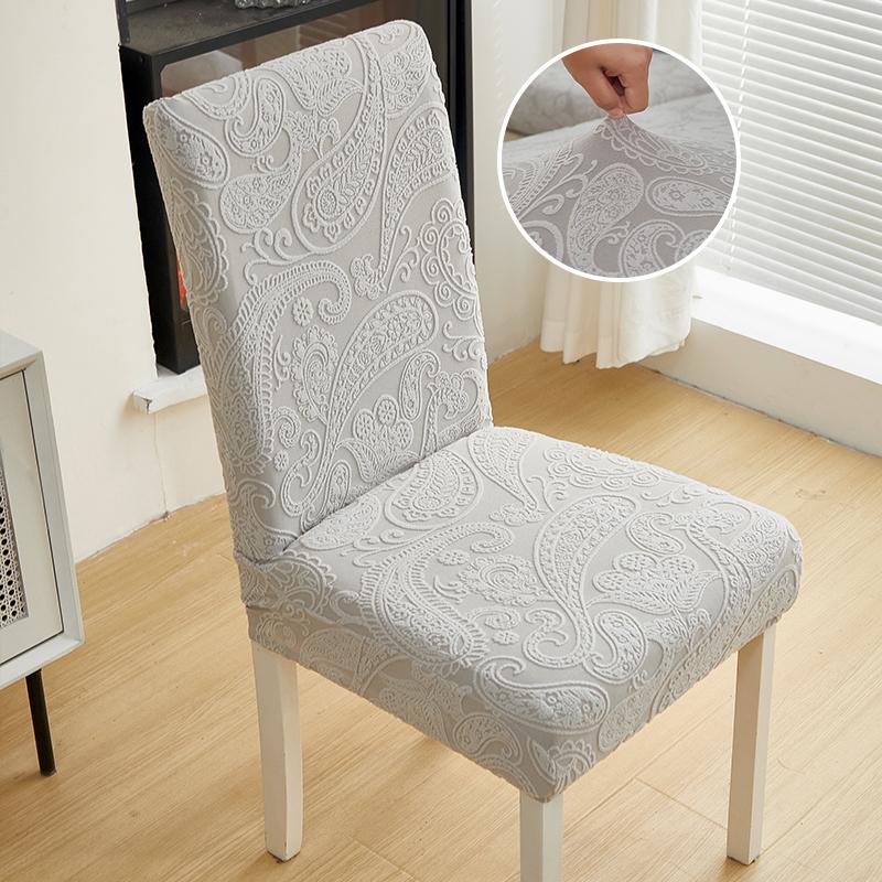 

1PC Stretch Jacquard Chair Covers Solid Color Wedding Chair Cover Seat Slipcover Protector for Dining Room Cafe Bar Home 1PC