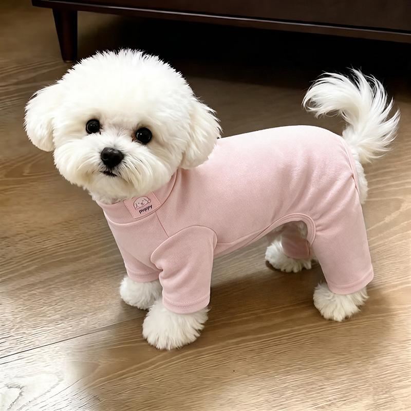 Dog German velvet warm four-legged clothes autumn and winter than bear teddy small dog cat pet bottoming shirt loungewear
