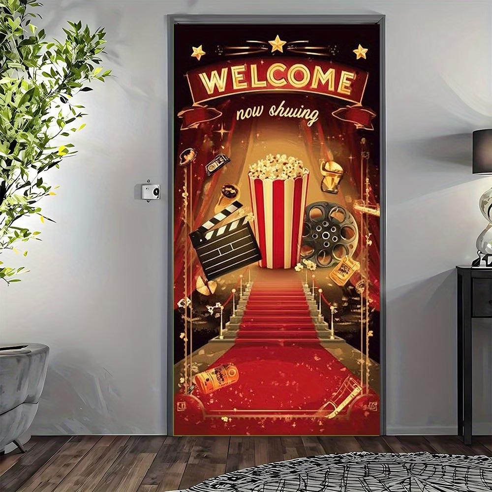 3D Visual Space Art Doorway Banner - Party Celebration Polyester Door Curtain Flag Decoration