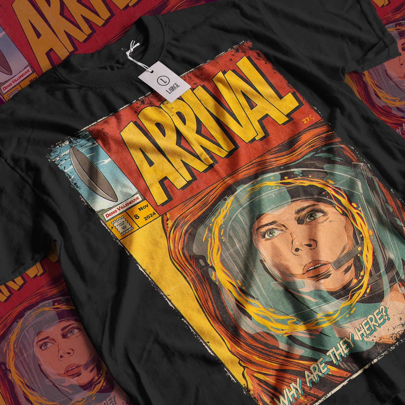 Arrival Movie T-Shirt: Vintage Sci-Fi Horror Graphic Tee L
