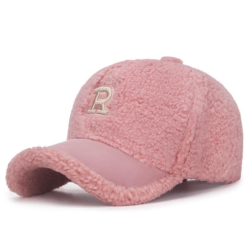 Teddy Fleece Winter Baseball Cap With Curved Brim And Adjustable Strap For Womens Streetwear