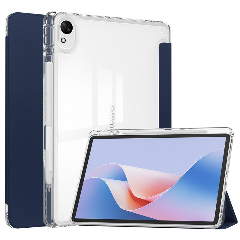 

Чехол-книжка Trifold Leather Acrylic Back Hard Smart Cover для Matepad 11.5 S 11.5s с держателем для ручки, ультратонкий противоударный защитный чехол Matepad 11.5S 2024 темно-синий