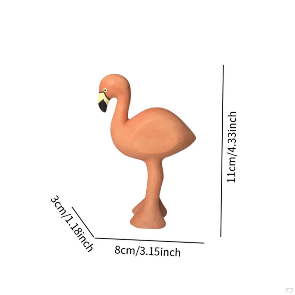 Flamingo Model Resin Figurine Animal Sculpture Handmade Craft Multipurpose Desktop Decoration for