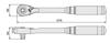 TONE Long Ratchet Handle RH4HWL Drive Angle (Hollow/Hold Type) 12.7mm (1/2")