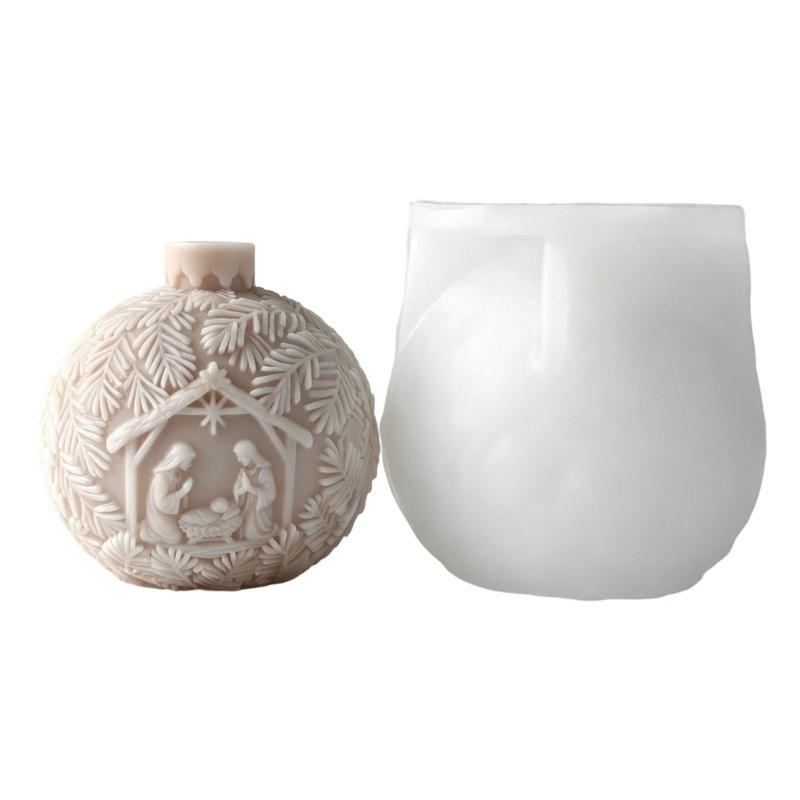 Christmas Crystal Ball Shape Silicone Candle Molds For Resin Casting Making Candle Soap Home Decoration Holiday Present