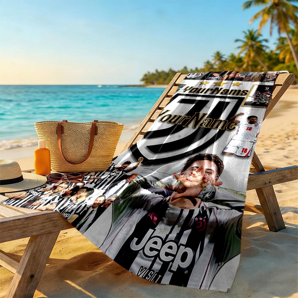 Juventus Personalized Name Beach Towel Super Soft Microfiber Quickdry Fabric