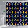1pc, Adorable Robot Design Shower Curtain, Made of Polyester, Ideal for Bathroom And Home Decor