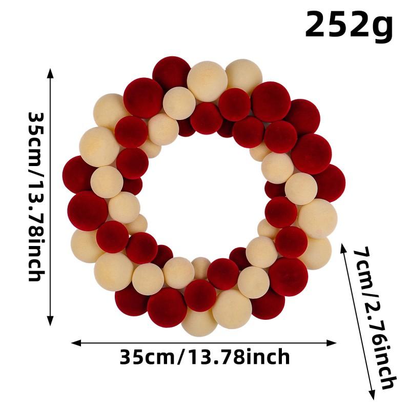 Multicolor Christmas Wreath With Pom Poms Nordic Style Door Wall Decor Holiday Window Display