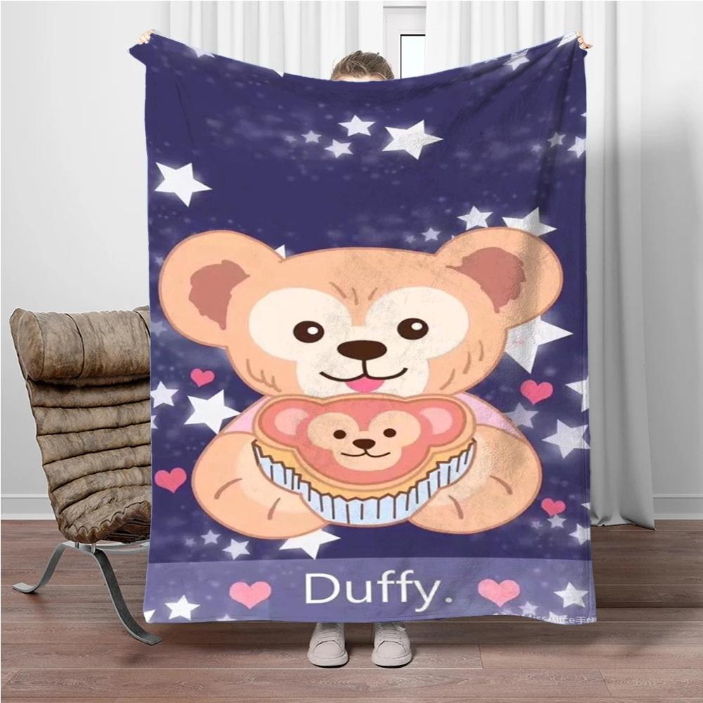 Disney Duffy Bear HD Flannel Thin Blanket.Four Season Blanket. Travel Picnic,for Sofa,Beds,Living Rooms,Fluffy Blanket Gifts