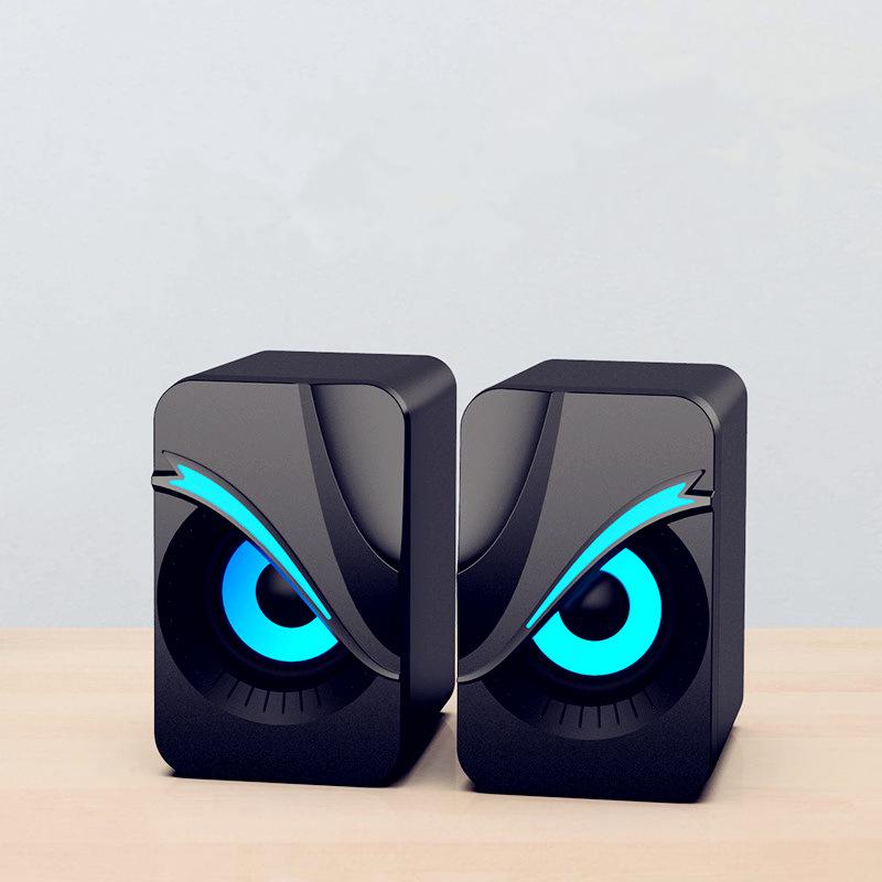 Atmosphere Light USB Wired Computer Speakers 2.0 - Compact Home/Office Sound System (Q9)