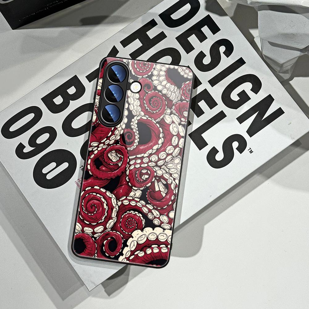 Octopus Antennas Phone Case for Samsung Galaxy S26 Ultra S25 FE S24 S23 S22 Plus S25 Edge S21 Note20 Tempered Glass Covers