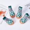 4pcs/set Breathable Breathable Pet Dog Shoes Anti-skid Hollow Dog Boots Puppy Mesh Shoes  Walking