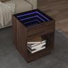 Infinity LED Coffee Table in Brown Oak Effect 40 x 40 x 50 cm