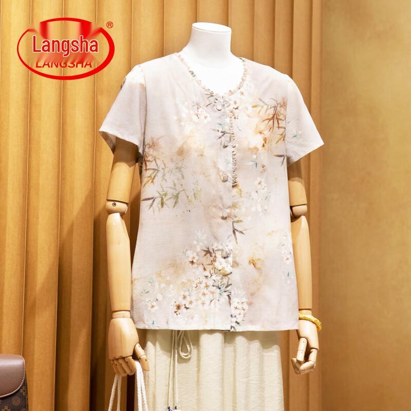 LangSha Women s Summer Short-Sleeve Top & Two-Piece Set XL
