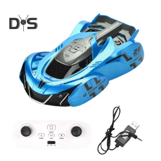 

Программируемая детская машина с дистанционным управлением со светодиодной подсветкой 2,4 ГГц, автомобиль для скалолазания на стене, вращающийся на 360 градусов, гоночная игрушка для малышей синий