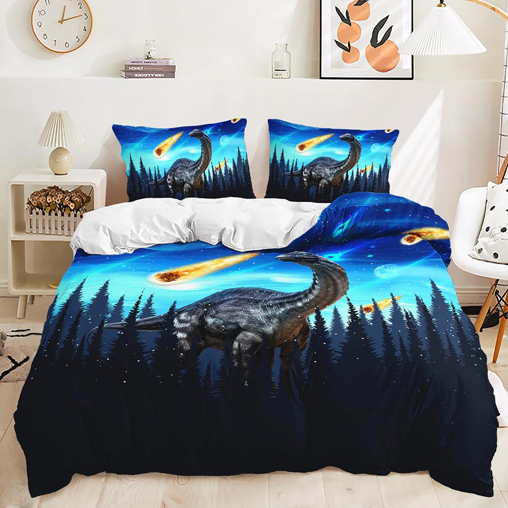 Three-Piece Cartoon Dinosaur Quilt Set Two-Piece Bedding Set