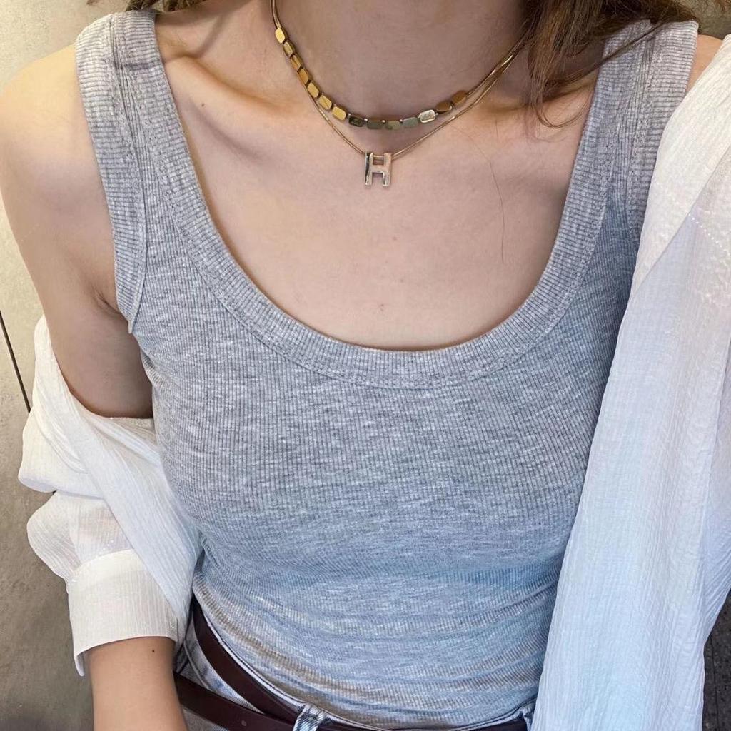 2022 Women's Ribbed Slim-Fit Sleeveless Camisole - Spring/Summer