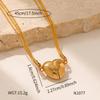 Stainless Steel Diamond Inlaid Heart Pendant Necklace