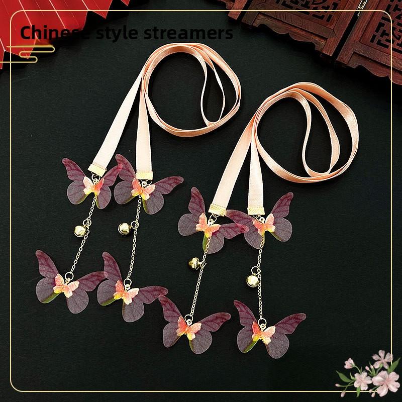 2025 New Hanfu Hair Accessories Girls Ancient Style Headwear Baby Chinese Bell Ribbon Kids Tassel Hairband Traditional Must-Have
